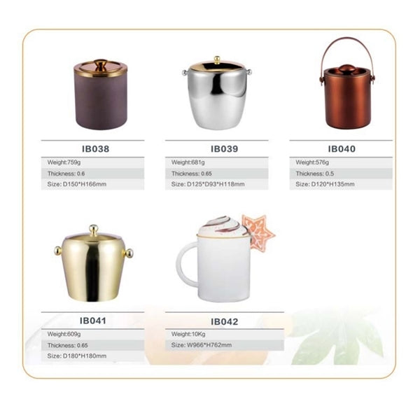 Parties Ice Bucket Stainless Steel Storage Tub