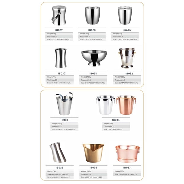Parties Ice Bucket Stainless Steel Storage Tub