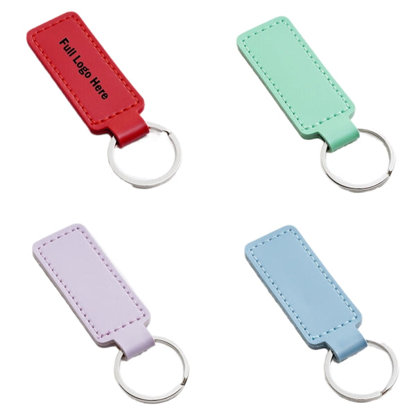 Classic PU Leather Rectangle Keychains