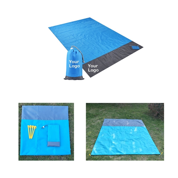 Beach Mat with Stake & Storage Pouch