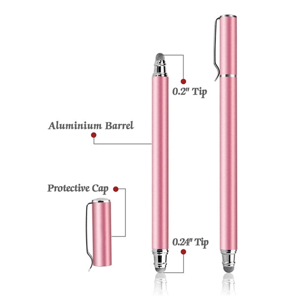 2 In 1 Fiber Tips Stylus Pens