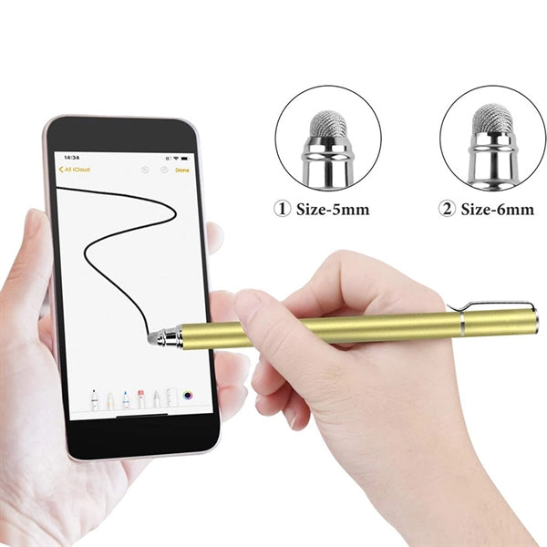 2 In 1 Fiber Tips Stylus Pens
