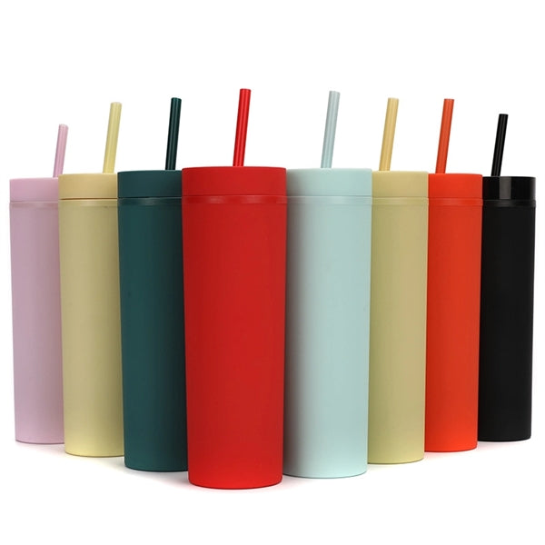 16oz Frosted Double Wall Plastic Tumblers