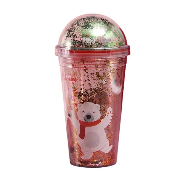 16.9 oz Plastic Christmas Micro Landscape Cup with Lid