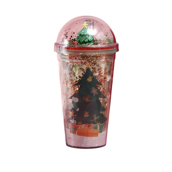 16.9 oz Plastic Christmas Micro Landscape Cup with Lid
