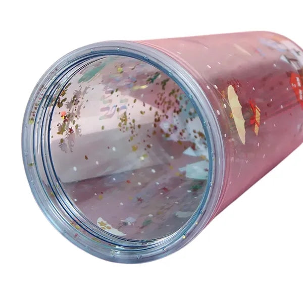 16.9 oz Plastic Christmas Micro Landscape Cup with Lid