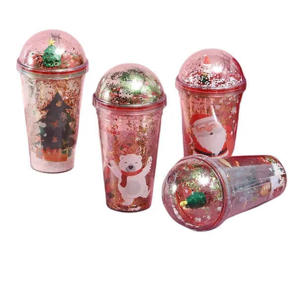 16.9 oz Plastic Christmas Micro Landscape Cup with Lid