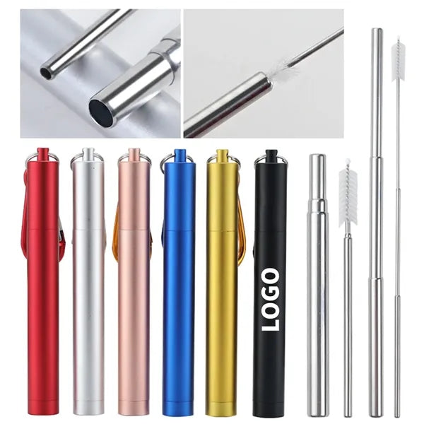 Eco-Friendly Retractable Straw with Carrying Case