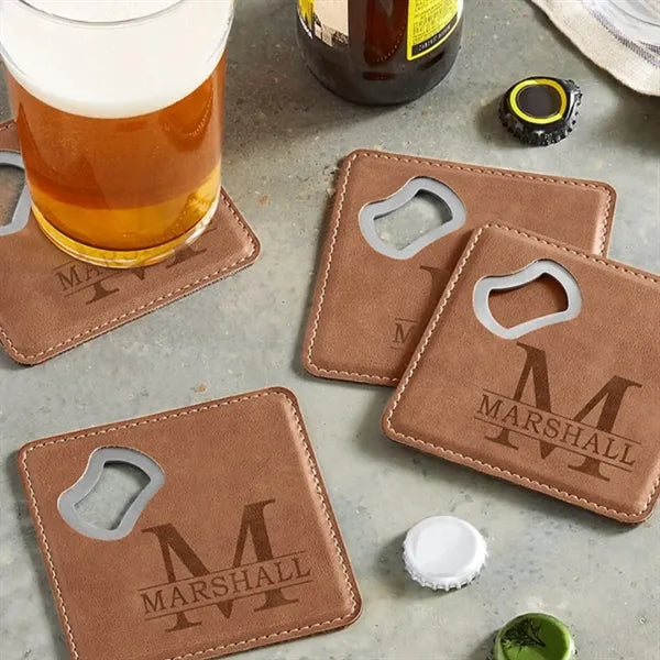 Beverage Coaster with Built-in Bottle Opener