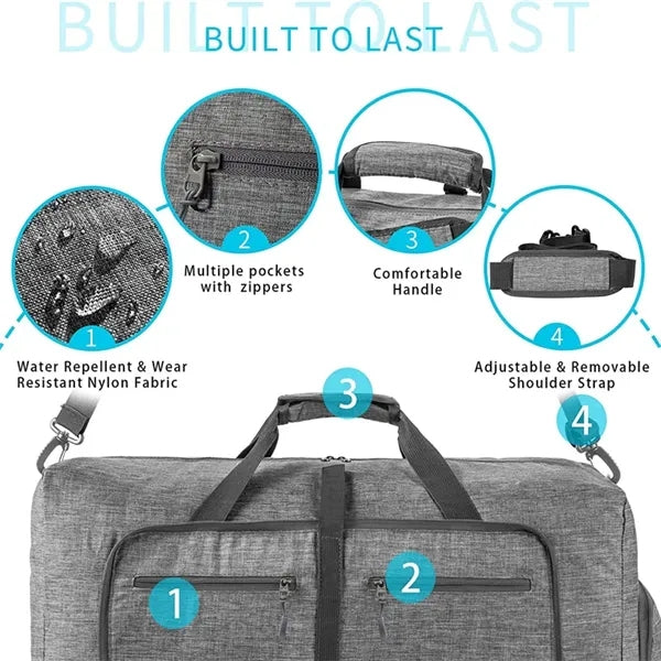 Travel Duffle Bag with Spacious Storage and Durable Design.