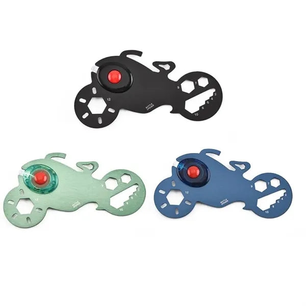 Moto-shaped Wrench Set Tool Card With LED