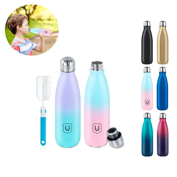 17 oz Cola-Style Stainless Steel Water Bottle with Sponge Br