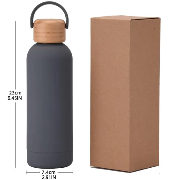 17Oz Vacuum Insulated Water Bottle With Bamboo Lid