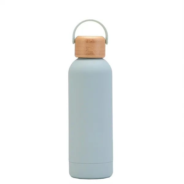 17Oz Vacuum Insulated Water Bottle With Bamboo Lid