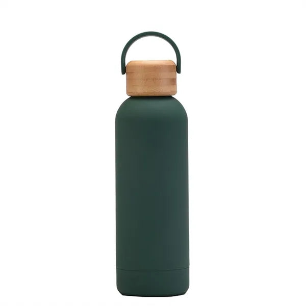 17Oz Vacuum Insulated Water Bottle With Bamboo Lid