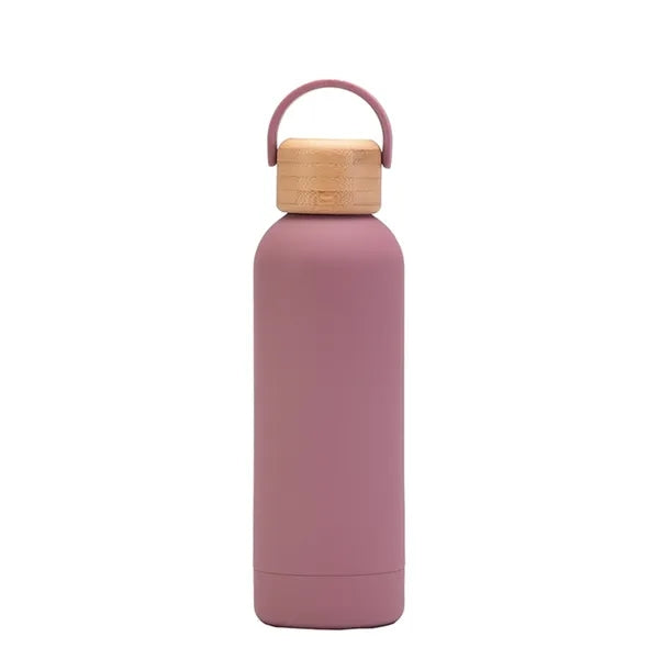 17Oz Vacuum Insulated Water Bottle With Bamboo Lid