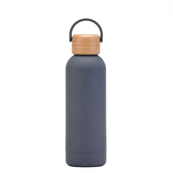 17Oz Vacuum Insulated Water Bottle With Bamboo Lid