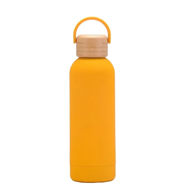 17Oz Vacuum Insulated Water Bottle With Bamboo Lid