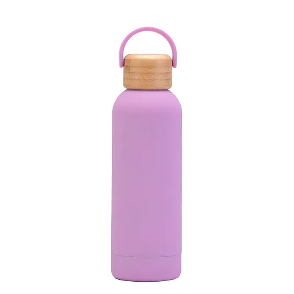 17Oz Vacuum Insulated Water Bottle With Bamboo Lid
