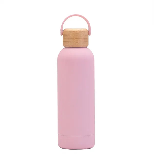 17Oz Vacuum Insulated Water Bottle With Bamboo Lid