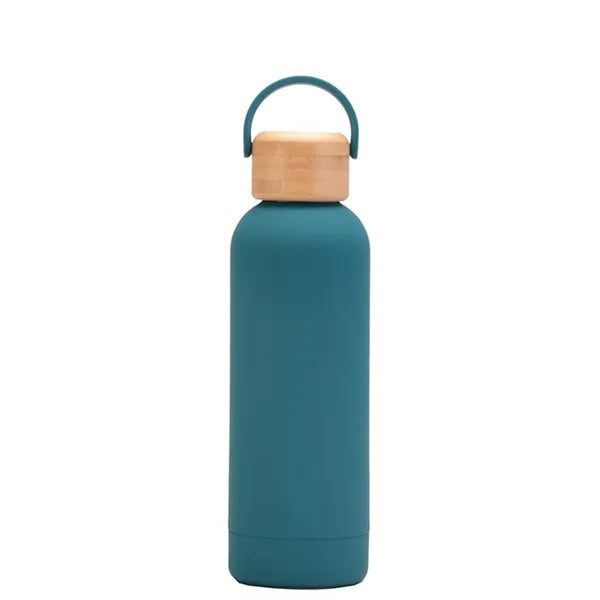 17Oz Vacuum Insulated Water Bottle With Bamboo Lid