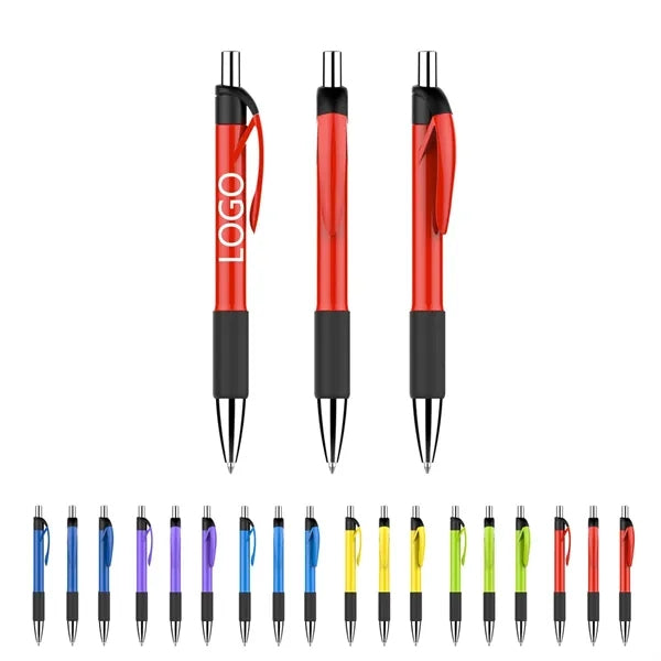 Click-Action Ballpoint Pen With Rubber Grip