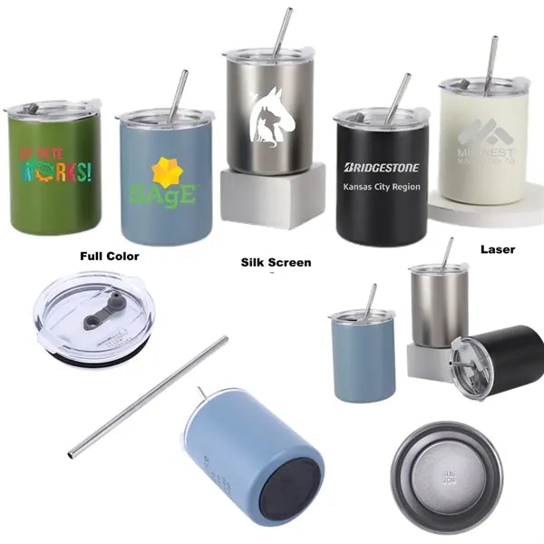 13.5 oz Stainless Steel Travel Mug with Lid and Straw