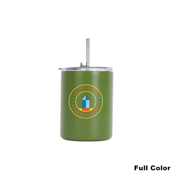 13.5 oz Stainless Steel Travel Mug with Lid and Straw