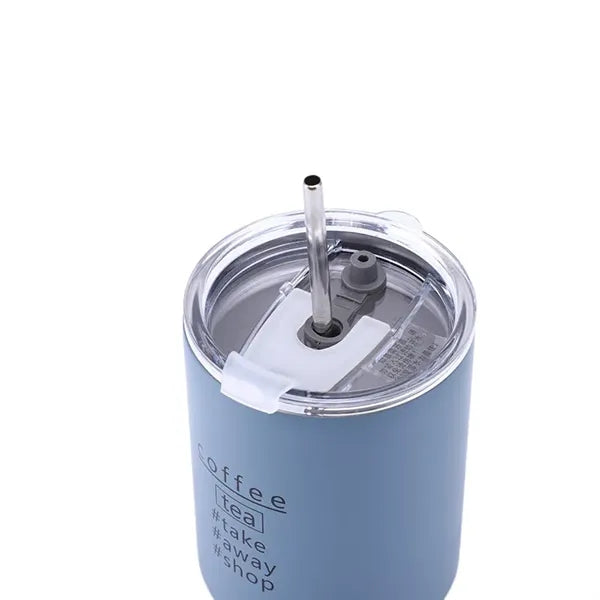 13.5 oz Stainless Steel Travel Mug with Lid and Straw