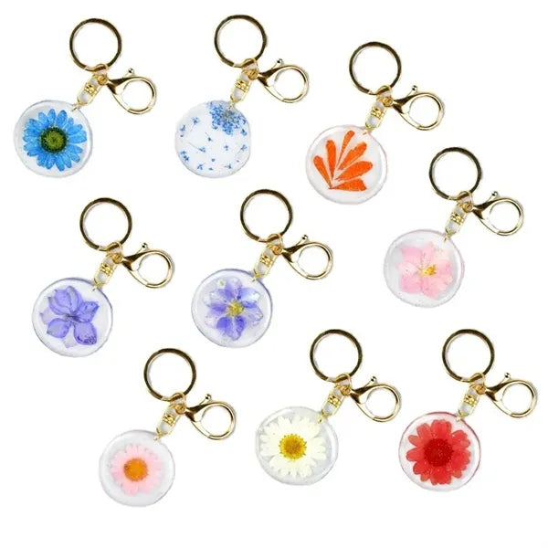 Crystal Flower Key Ring