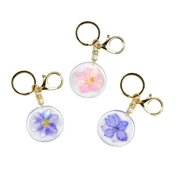 Crystal Flower Key Ring