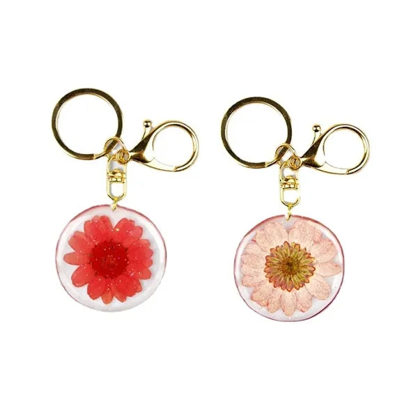 Crystal Flower Key Ring