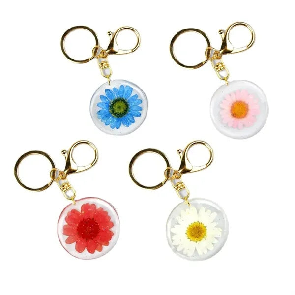 Crystal Flower Key Ring