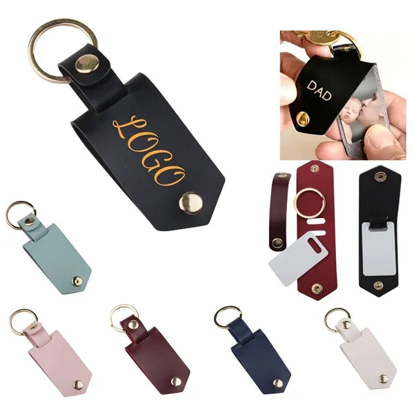 PU Leather Photo Frame Keychain