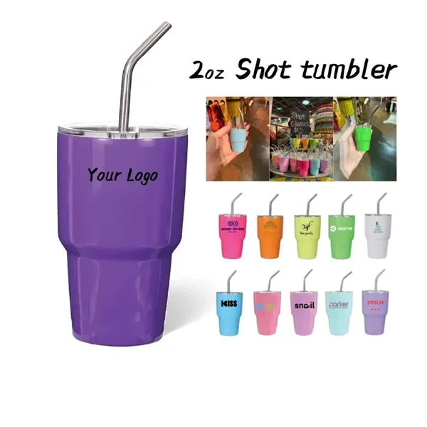 2oz Tumbler with lid straw/ shot glasses/expresso cups
