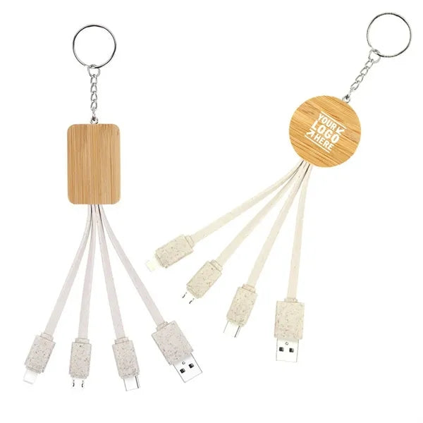 4-in-1 Eco-Friendly Charging Cable Key Chain