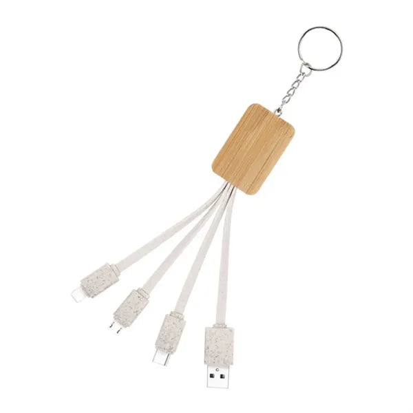 4-in-1 Eco-Friendly Charging Cable Key Chain