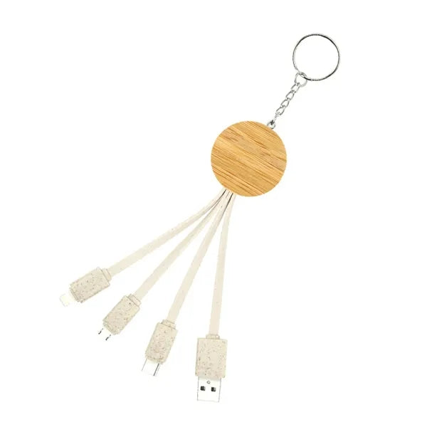 4-in-1 Eco-Friendly Charging Cable Key Chain