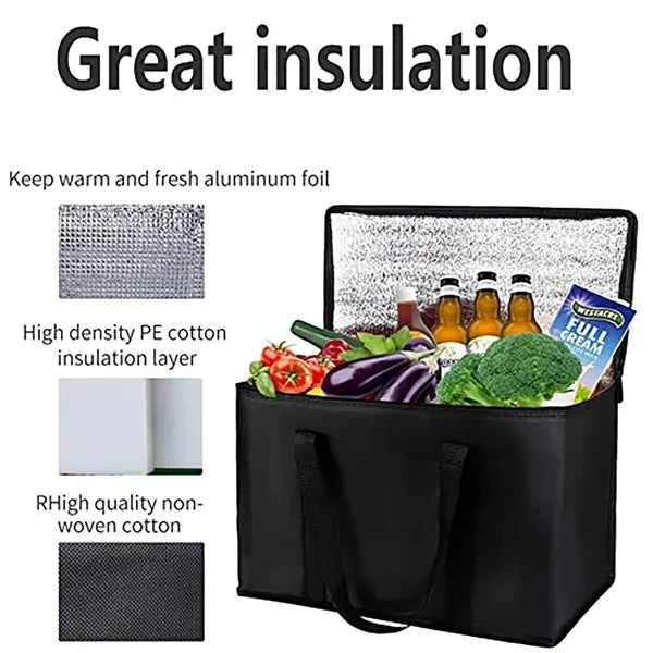 Container Food Delivery Lunch Insulated Tote Warm Cold Bag