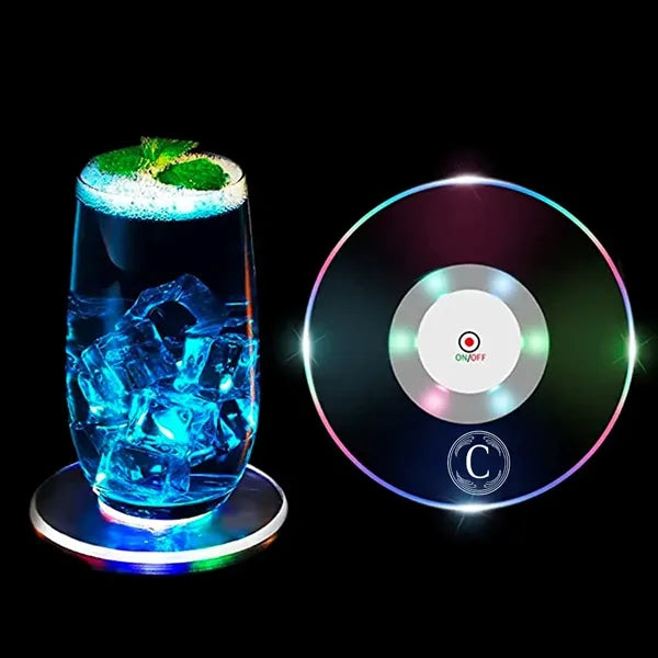 Transparent Led Luminous Coaster For Drinks