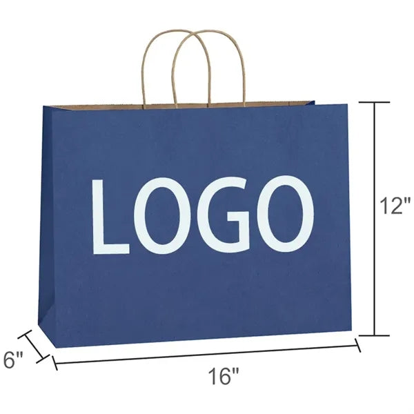 16"*6"*12" Recyclable Kraft Paper Shopping Bag with Handles