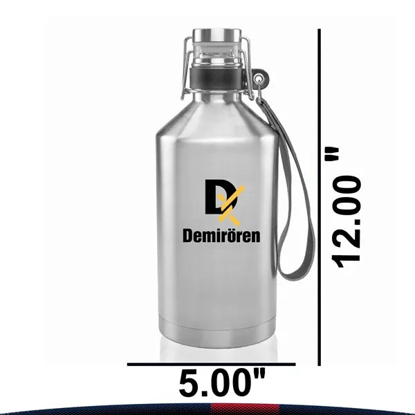 Grela Stainless Steel Beer Growlers - 64 OZ.