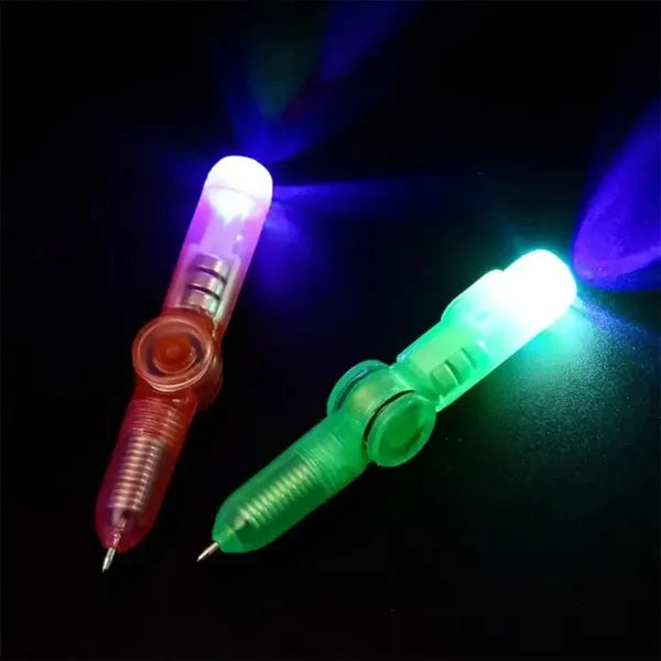 LED Spinning Spinner Ball Pen Fidget Hand Top Glow In Dark