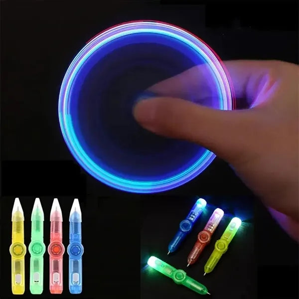 LED Spinning Spinner Ball Pen Fidget Hand Top Glow In Dark