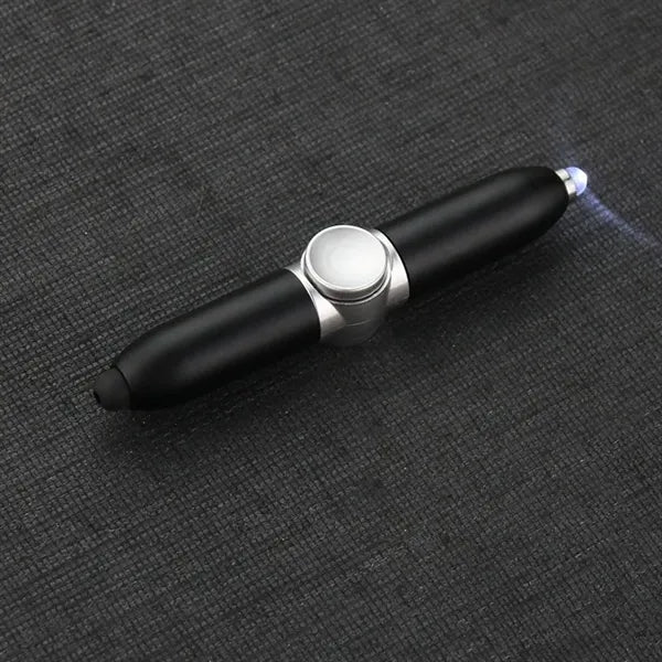 LED Flashlight Finger Gyro ball Pen w/ Stylus
