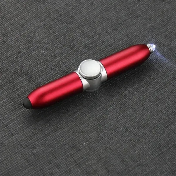LED Flashlight Finger Gyro ball Pen w/ Stylus