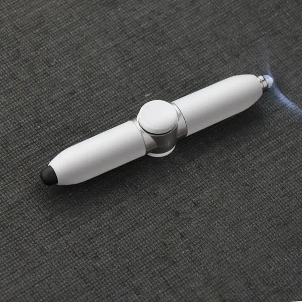 LED Flashlight Finger Gyro ball Pen w/ Stylus