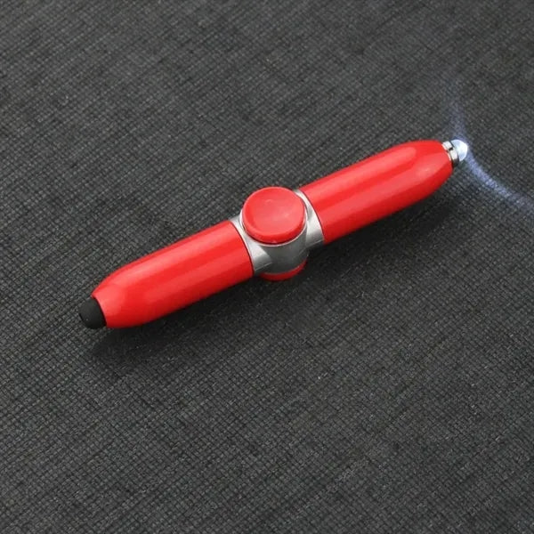 LED Flashlight Finger Gyro ball Pen w/ Stylus