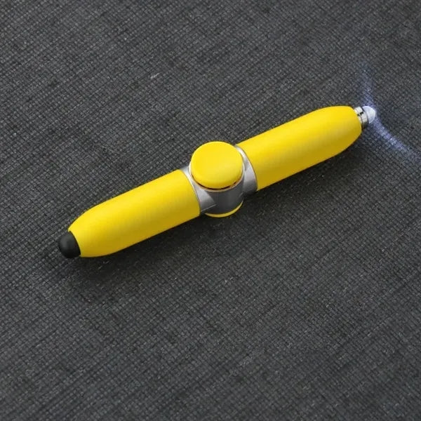 LED Flashlight Finger Gyro ball Pen w/ Stylus