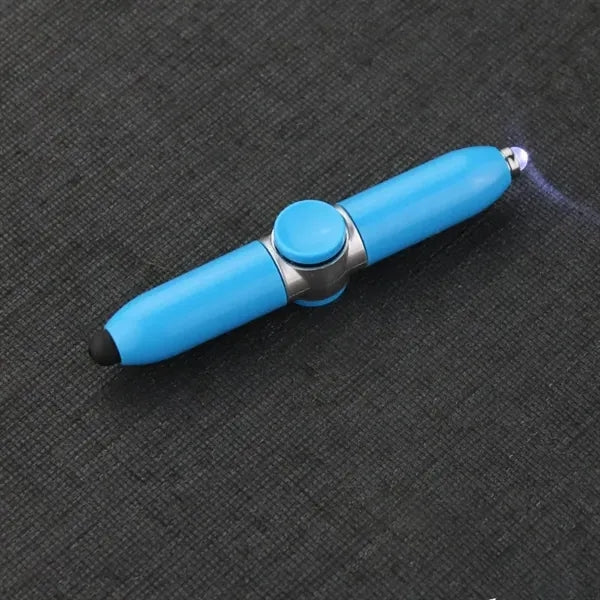 LED Flashlight Finger Gyro ball Pen w/ Stylus